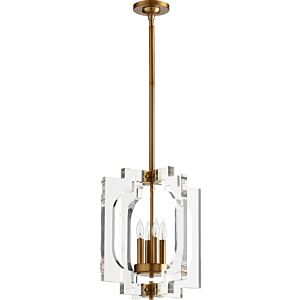 Broadway 4-Light Pendant in Aged Brass