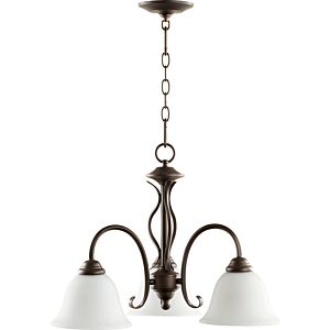 Spencer 3-Light Chandelier in Oiled Bronze w with Satin Opal