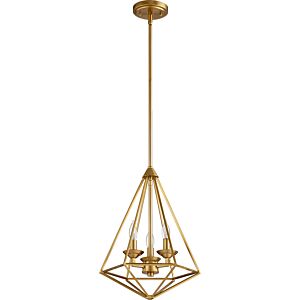 Bennett 3-Light Pendant in Aged Brass