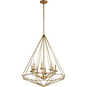 Bennett 8-Light Pendant in Aged Brass