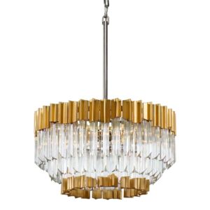 Charisma 5-Light Chandelier in Gold Leaf W Polished Stainless