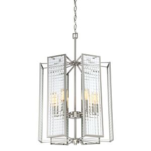 Pivot 6-Light Foyer Pendant in Satin Platinum