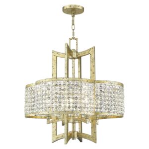 Grammercy 4-Light Chandelier in Hand Applied Winter Gold