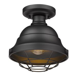 Bartlett Nb 1-Light Outdoor Semi-Flush Mount Ceiling Light in Natural Black