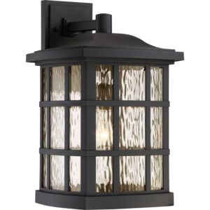 Stonington 1-Light Outdoor Wall Lantern in Mystic Black