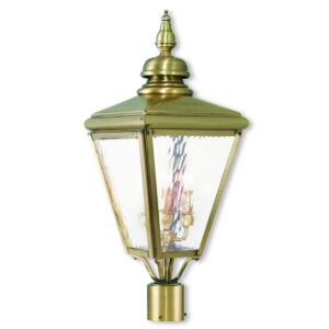 Cambridge 3-Light Post-Top Lanterm in Antique Brass