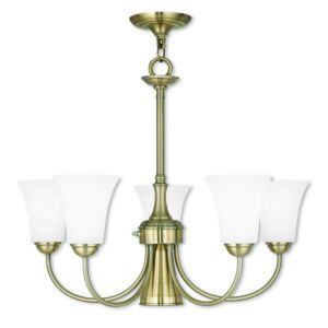 Ridgedale 5-Light Chandelier in Antique Brass