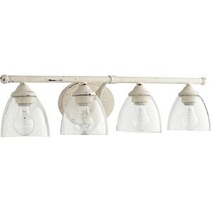 Brooks 4-Light Bathroom Vanity Light in Persian White w with Clear/Seeded