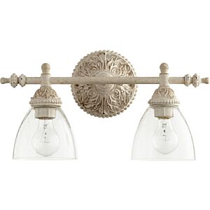 5257 Vanities 2-Light Bathroom Vanity Light in Persian White w with Clear/Seeded