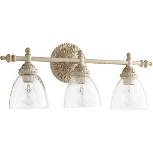 5257 Vanities 3-Light Bathroom Vanity Light in Persian White w with Clear/Seeded