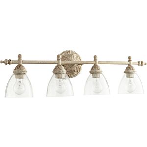 5257 Vanities 4-Light Bathroom Vanity Light in Persian White w with Clear/Seeded