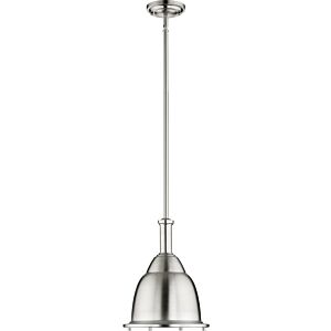 Step Dome Pendants 1-Light Pendant in Satin Nickel