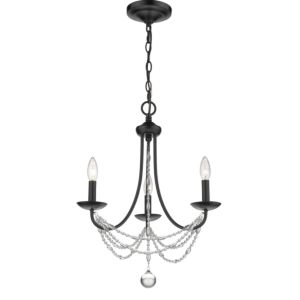 Mirabella 3-Light Mini Chandelier in Matte Black