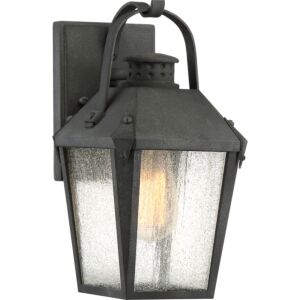 Carriage 1-Light Outdoor Wall Lantern in Mottled Black