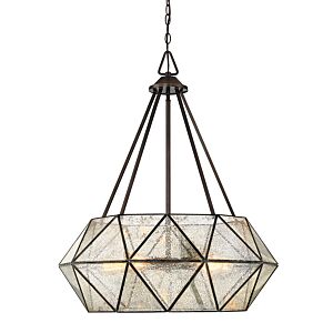 Tartan 5-Light Pendant in Oiled Burnished Bronze