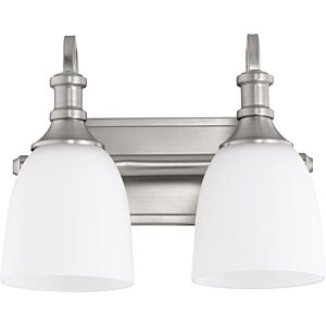 Richmond 2-Light Bathroom Vanity Light in Satin Nickel