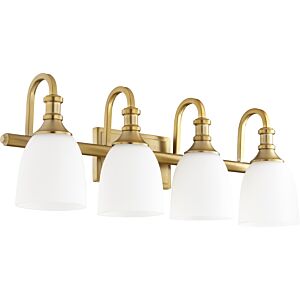 Richmond 4-Light Bathroom Vanity Light in Aged Brass