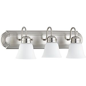 5094 Vanities 3-Light Bathroom Vanity Light in Satin Nickel w with Satin Opal