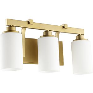 Lancaster 3-Light Bathroom Vanity Light in Aged Brass