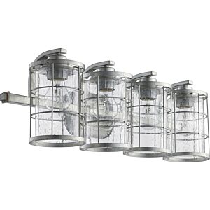 Ellis 4-Light Bathroom Vanity Light in Tumbled Steel