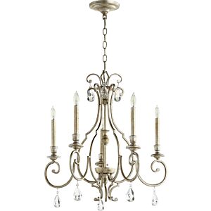 Ansley 5-Light Chandelier in Aged Silver Leaf