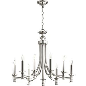 Rossington 9-Light Chandelier in Satin Nickel