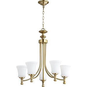 Rossington 5-Light Chandelier in Aged Brass