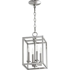 Cuboid Entries 4-Light Entry Pendant in Satin Nickel