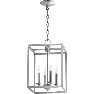 Cuboid Entries 4-Light Entry Pendant in Satin Nickel