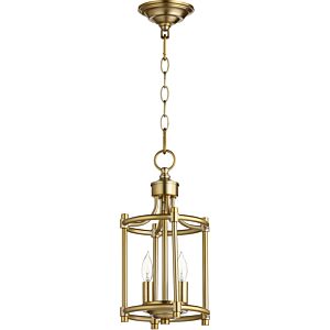 Rossington 2-Light Entry Pendant in Aged Brass