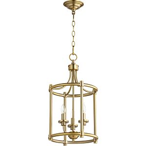 Rossington 3-Light Entry Pendant in Aged Brass