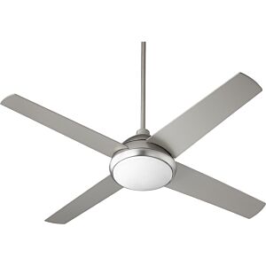 Quest 1-Light 52" Hanging Ceiling Fan in Satin Nickel