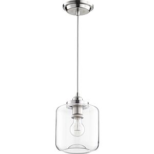 Clear Filament Pendants 1-Light Pendant in Satin Nickel