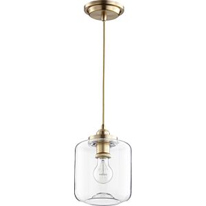 Clear Filament Pendants 1-Light Pendant in Aged Brass