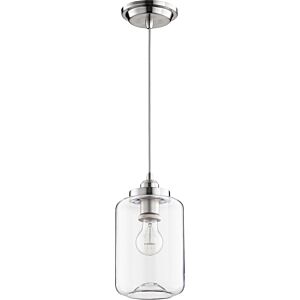 Clear Filament Pendants 1-Light Pendant in Satin Nickel