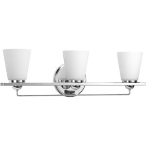 Flight 3-Light Bathroom Vanity Light in Polished Chrome