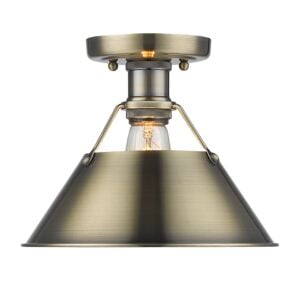 Orwell AB 1-Light Flush Mount in Aged Brass