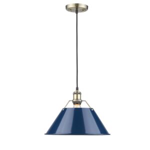 Orwell AB 1-Light Pendant in Aged Brass