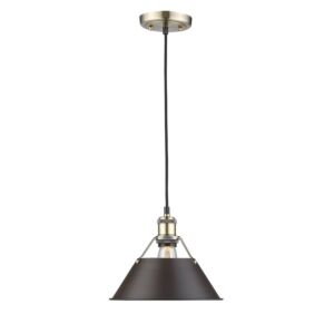 Orwell AB 1-Light Pendant in Aged Brass