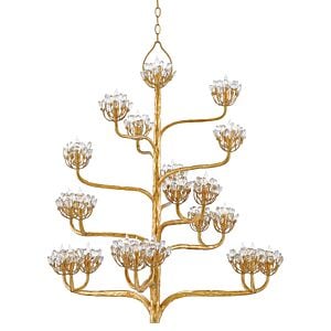 Marjorie Skouras 22-Light 2Chandelier in Dark Contemporary Gold Leaf