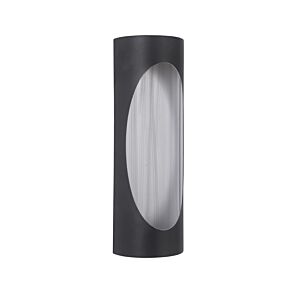 Craftmade Ellipse 14" Outdoor Wall Light in Textured Black with Brushed Aluminum