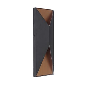 Craftmade Peak 14" Outdoor Wall Light in Textured Black with Satin Brass