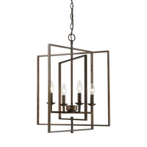 4-Light Pendant in Rubbed Bronze