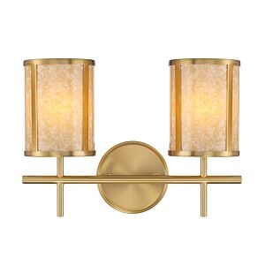 Camden 2-Light Bathroom Vanity Light in Warm Brass