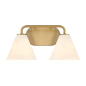 Blair 2-Light Bathroom Vanity Light in Warm Brass