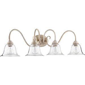 Spencer 4-Light Bathroom Vanity Light in Persian White w with Clear/Seeded