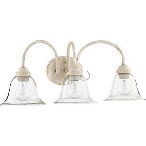 Spencer 3-Light Bathroom Vanity Light in Persian White w with Clear/Seeded