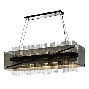 Apollo 12-Light Chandelier in Bronze with Polished Chrome