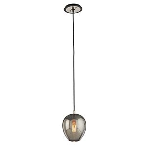 Odyssey 1-Light Pendant in Textured Black & Polish Nickel