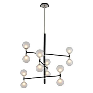 Andromeda 12-Light Chandelier in Textured Black & Polish Nickel